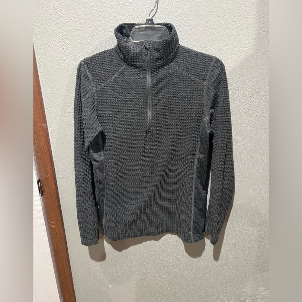 Columbia Women's Gray Quarter-Zip Sweatshirt Lightweight Super Soft EUC Size S